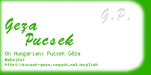 geza pucsek business card