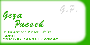 geza pucsek business card